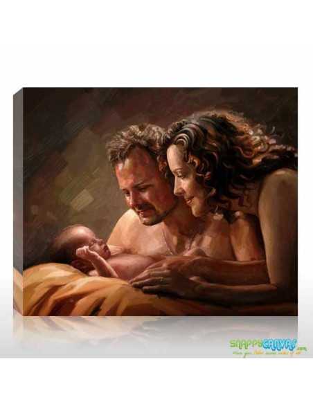 Newborn Painting from Photo in Painterly Style
