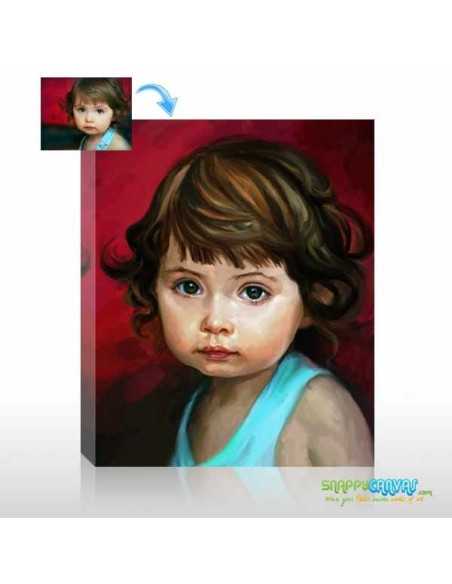 Painterly child portrait from picture