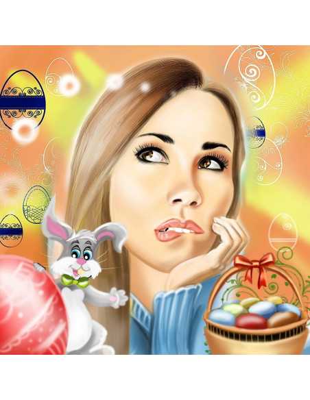 Easter theme caricature from photo portrait - Snappy Canvas