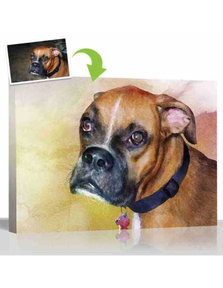 watercolor dog portrait from photo
