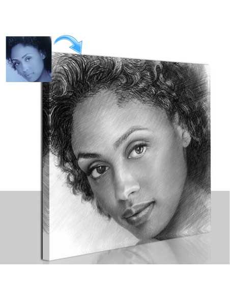picture to sketch from photo of a woman
