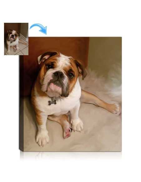 Bull Dog Oil Portrait: “Dynamic oil painting of a dog, crafted from a client’s photograph.”