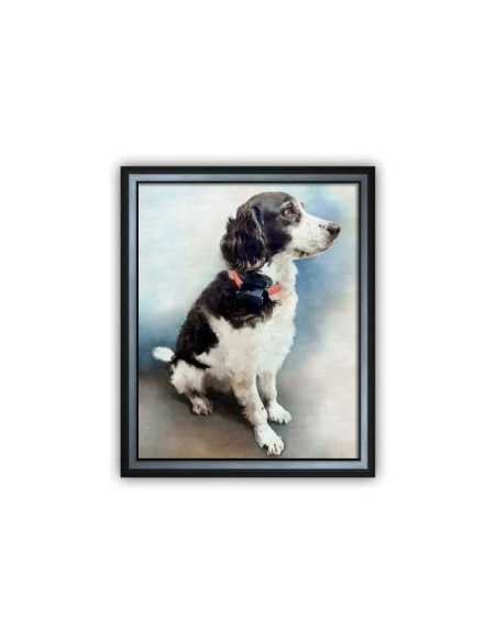 Hand Painted Watercolor dog portrait digitally brushed by Master Portrait Artist