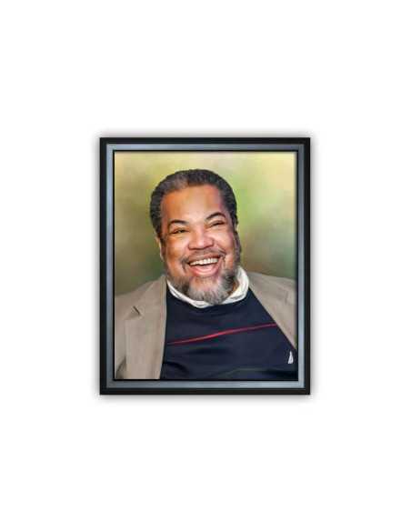 Remembering a valued business leader through a canvas painting made from their photo