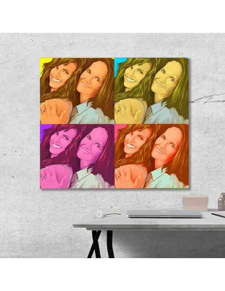 Personalized pop art made from picture of two ladies as a gift