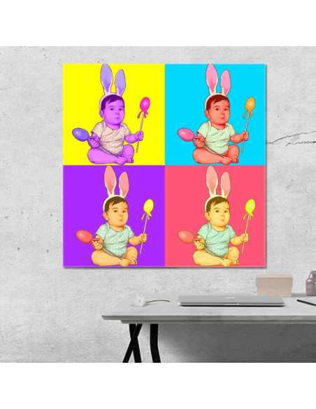 Cute baby photo made to Warhol inspired artwork