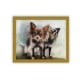 dog portrait oil painting in gold frame