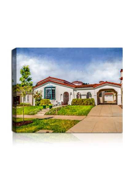Oil painting by artist from a customer's photo of their home 
