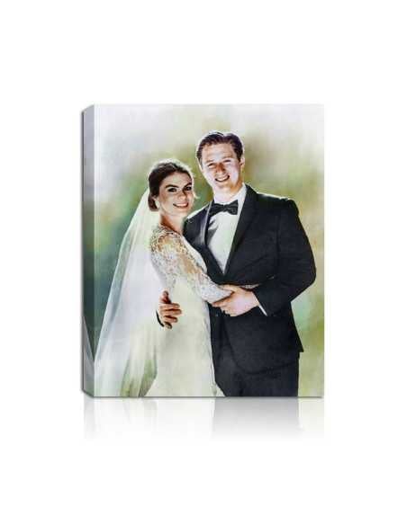 watercolor couple wedding