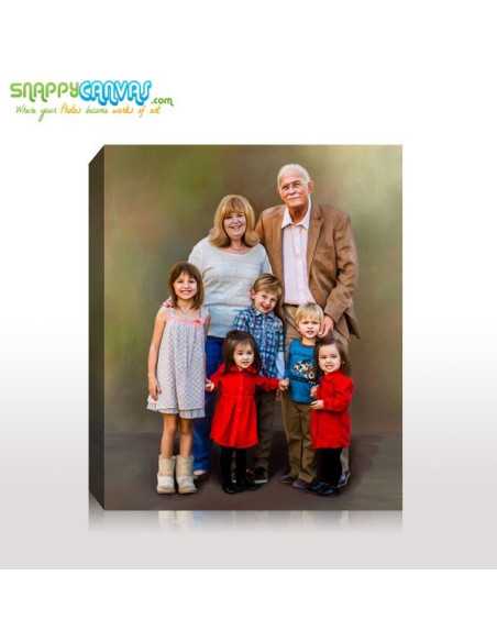 Celebrating generations with hand-painted family portrait created by digital artist