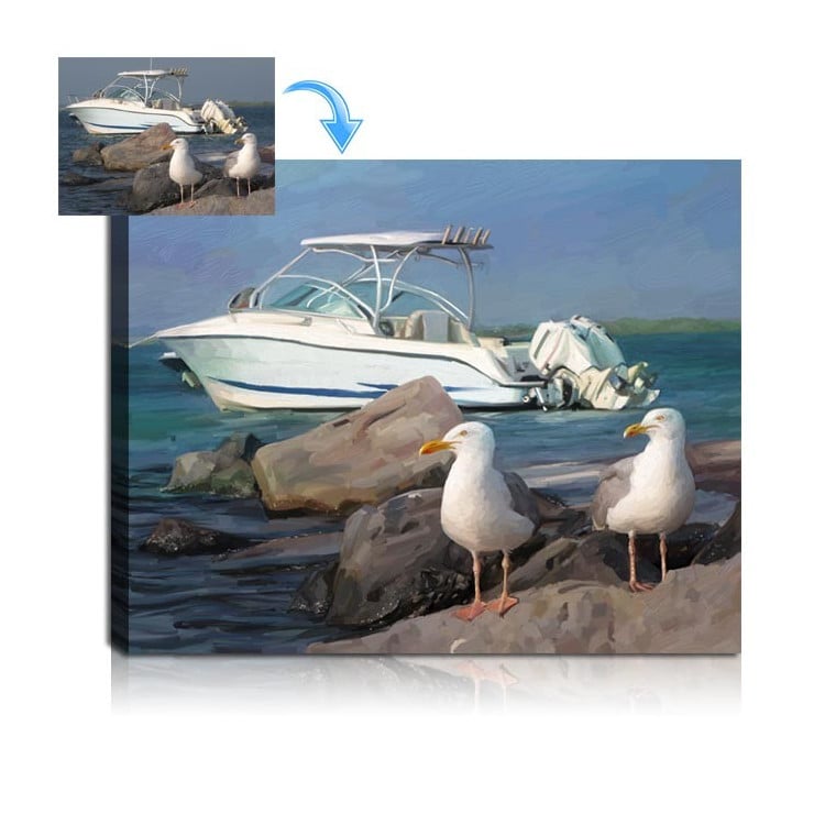 Boat Portrait Painting from Photo