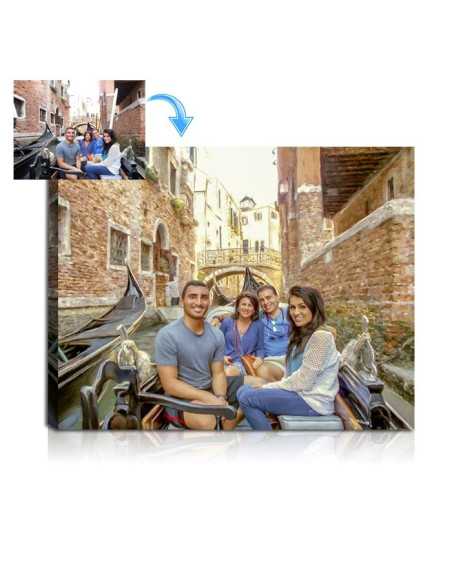 A gondola boat ride photo from vacation made to personalized painting
