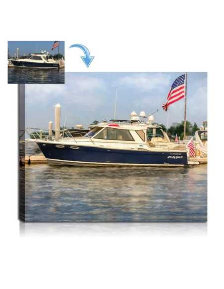 Boat Portrait Painting from Photo