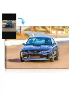 Custom Car Portrait Painting shown in a black frame. 2