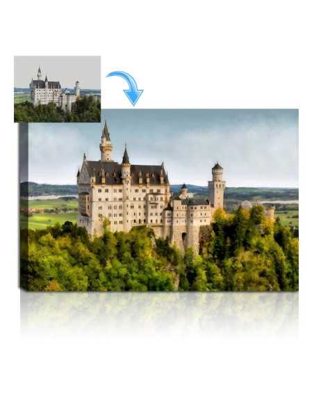 Scenic Photo Oil Painting made from an picture of a castle