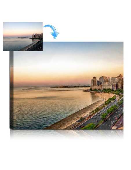 Oil Painting of a beautiful lake view of chicago made from a customer's image
