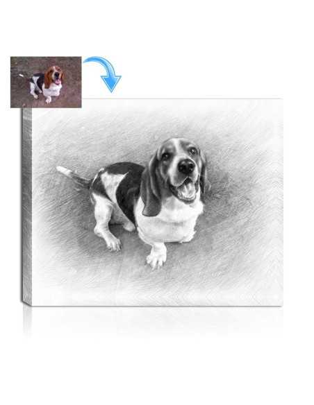 Our Pet sketch artists turned this customers photo a canvas keepsake