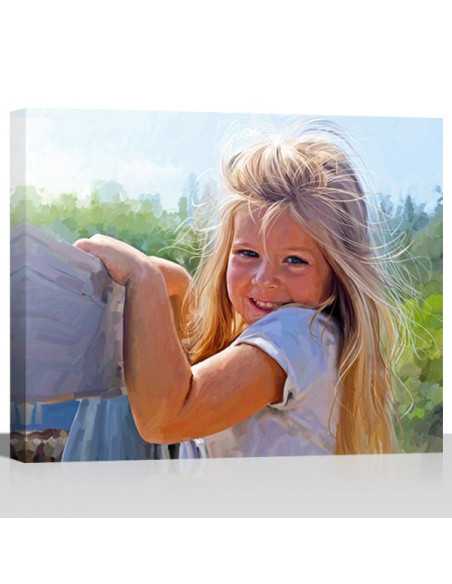 Painterly Portrait of Girl made from Photo