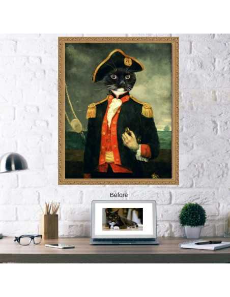 Admiral Pet Cat Painting