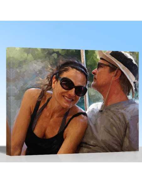 Painterly couple painting from photo