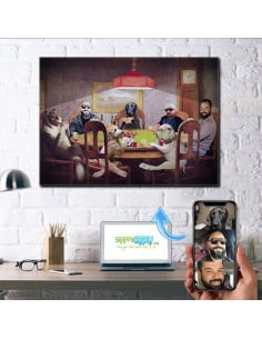 Turn you dog photo into a custom dog playing poker portrait. 2