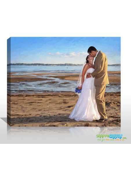 A deep gallery wrap canvas from picture, artistically done with painterly brushstrokes.