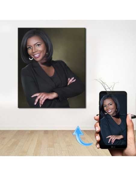 Custom business portrait of a business woman made from a photo