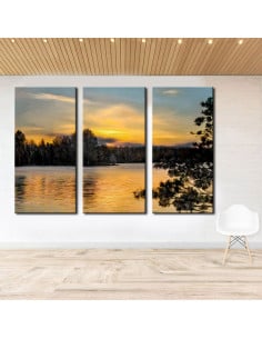 triptych painting from photo dockside 2