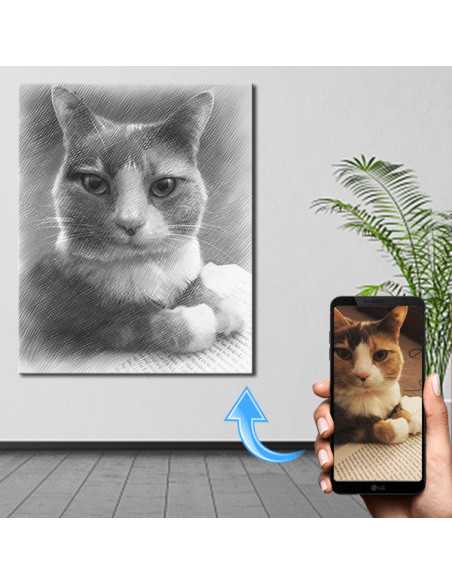 Cat Portrait Sketch from a Picture