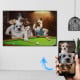 Your dog photos turned into famous dogs playing pool style canvas