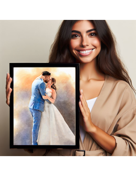 watercolor couple wedding