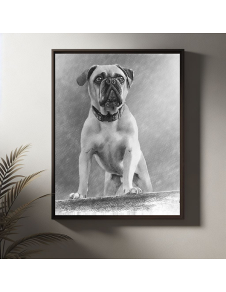 This sketch from a photo taken with dog and baby illustrates in pencil technique why we love pets so much. 
