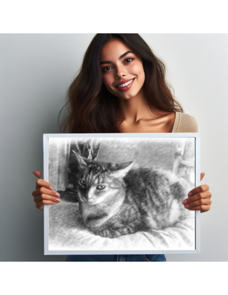 This sketch from a photo taken with dog and baby illustrates in pencil technique why we love pets so much. 