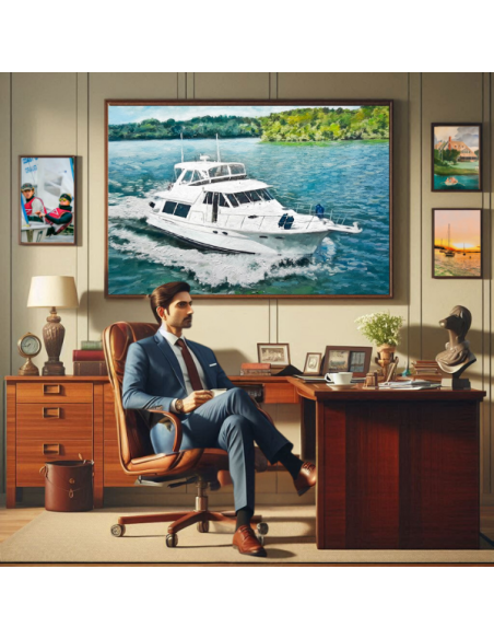 Boat Portrait Painting from Photo