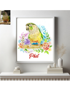 Custom Pet bird painting on canvas