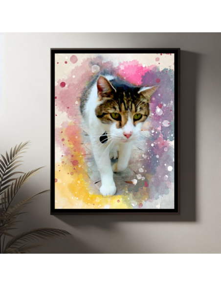 portrait of cat in color splash