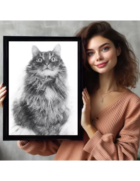 Cat Portrait Sketch from a Picture