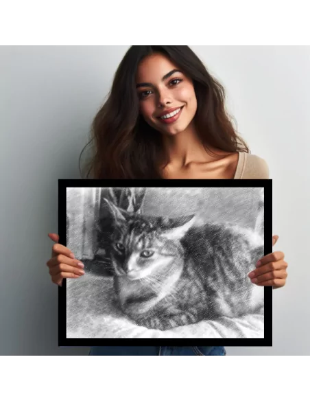 Cat Portrait Sketch from a Picture