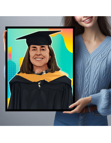 Modern Pop Art graduation canvas from photo
