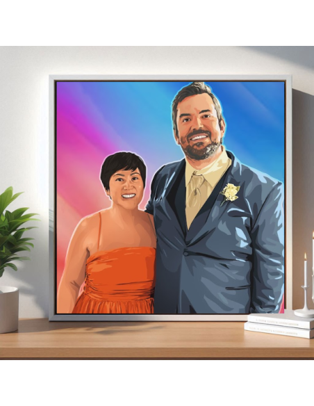 Modern Pop Art Couple canvas portrait
