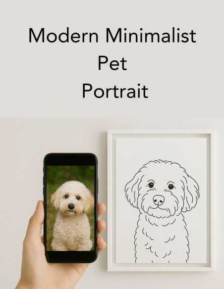 Fluffy pet picture turned to minimalist art style