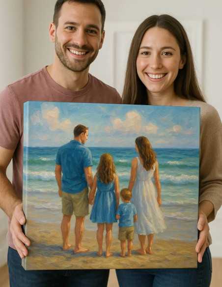 Oil Painting from photo of Summer beach vacation