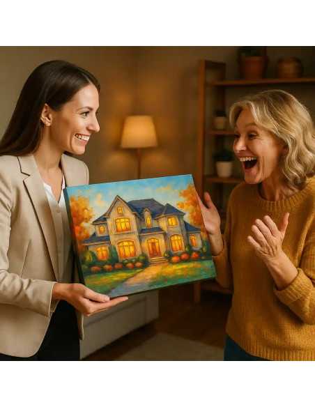 Custom home art painting gift