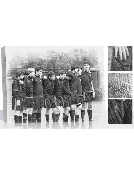 sports team pencil portrait illustration from photograph
