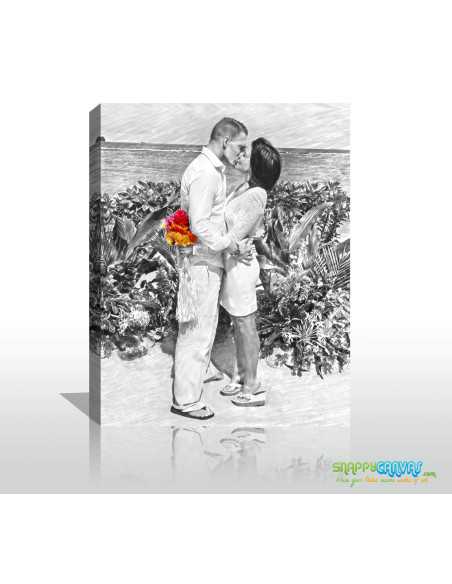 sample art with pop of color on canvas