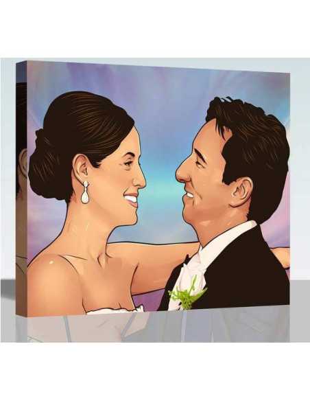 Modern Pop Art wedding couple