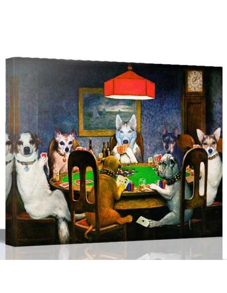 custom dog playing poker picture painting