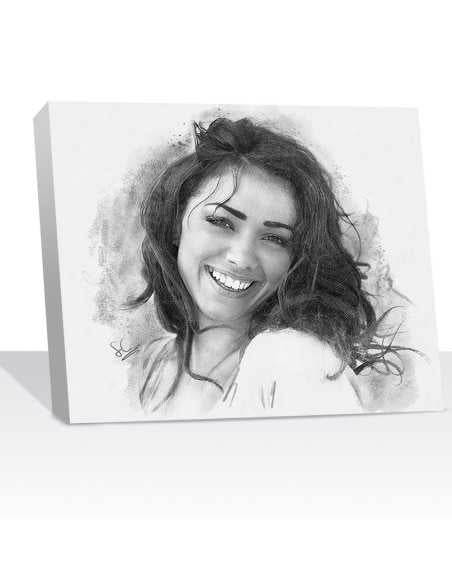 pencil sketch of young woman