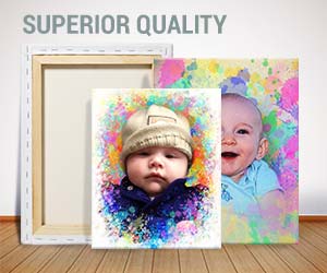 color splash baby canvas gift sample