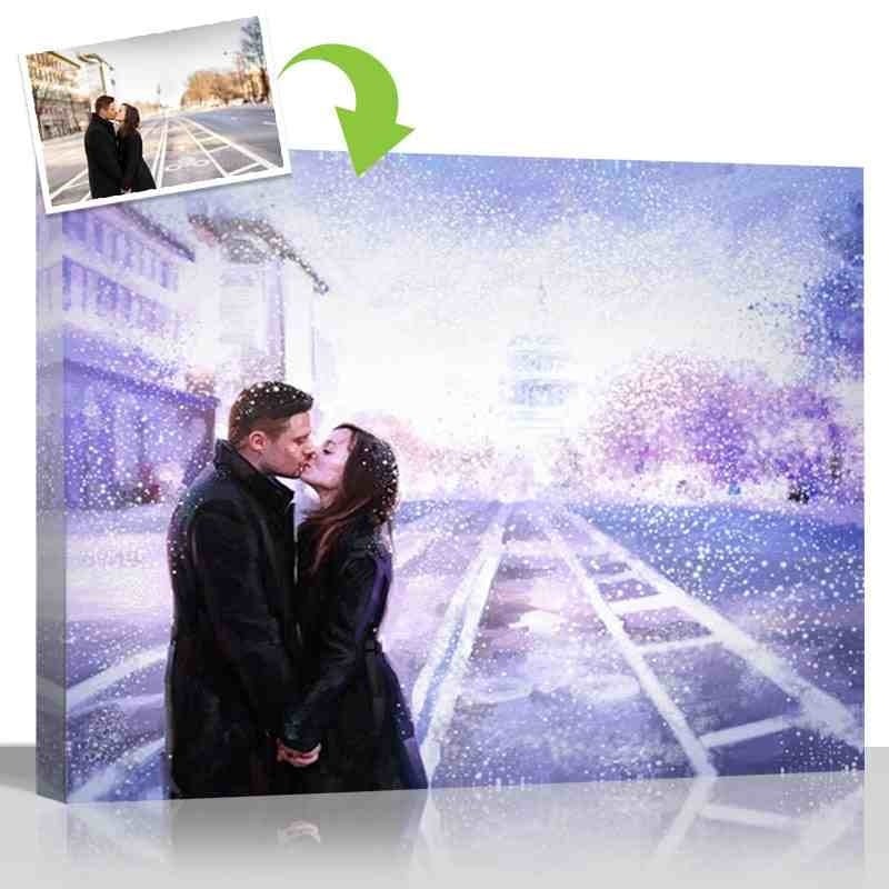 christmas lovers canvas